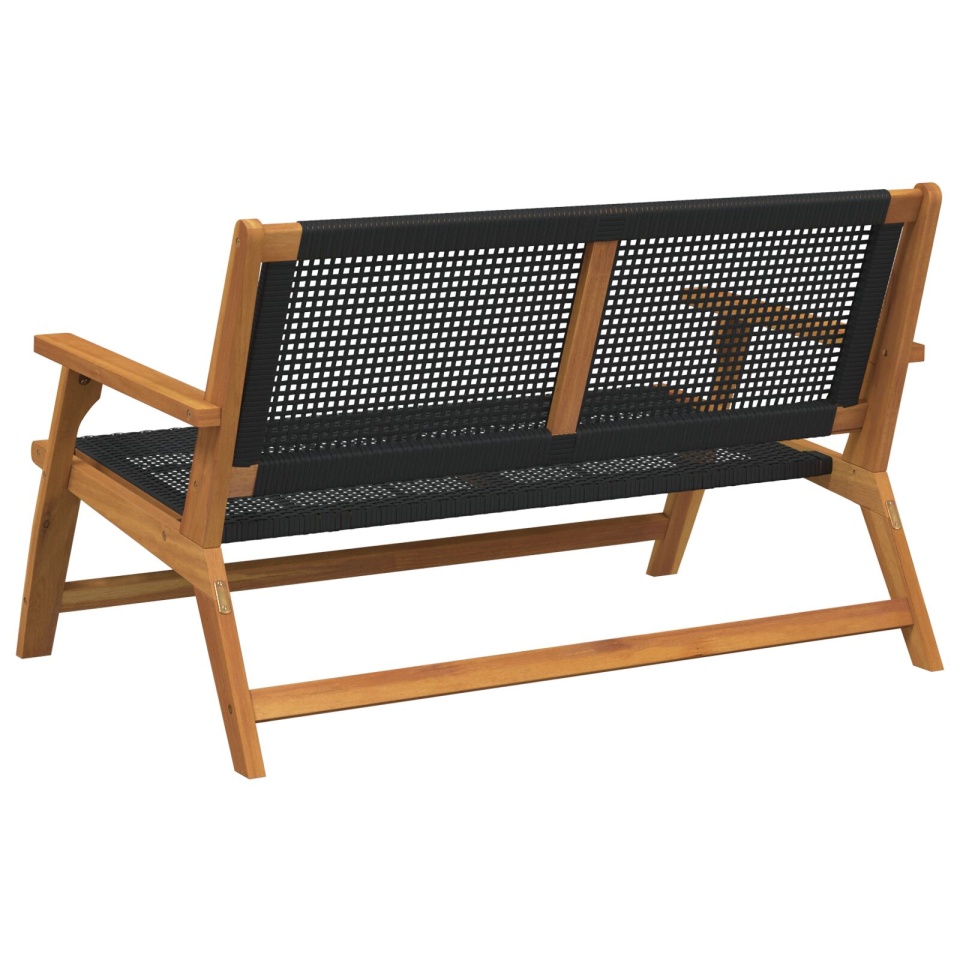 bancă de grădină Negru 122x76x73,5 cm Lemn masiv de acacia - 3 | YEO