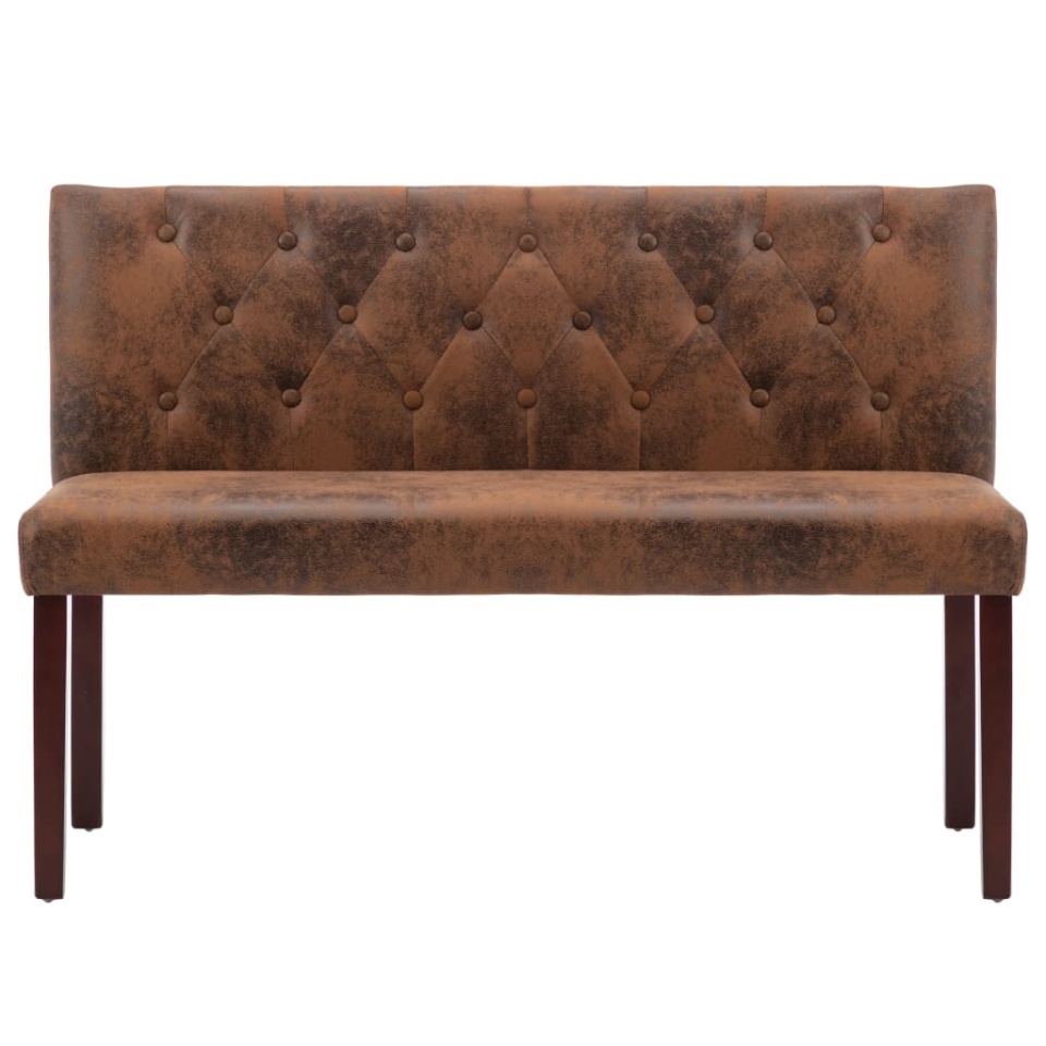 Bancă, maro, 120 cm, velur ecologic - 2 | YEO