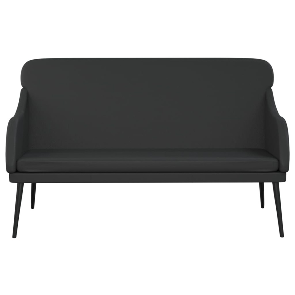 Bancă, negru, 110x76x80 cm, piele ecologică - 2 | YEO