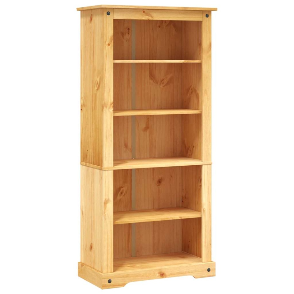 Bibliotecă 5 rafturi, 80x40x170 cm, pin mexican, stil Corona - 1 | YEO