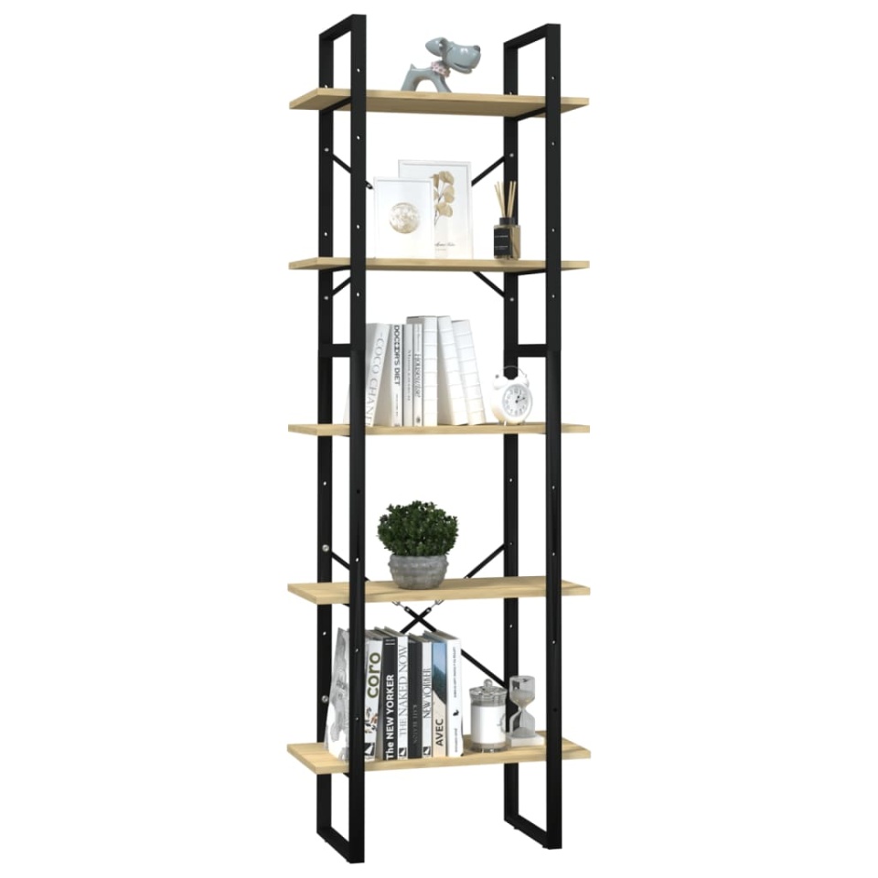 Bibliotecă cu 5 rafturi, 60x30x175 cm, lemn masiv de pin - 2 | YEO