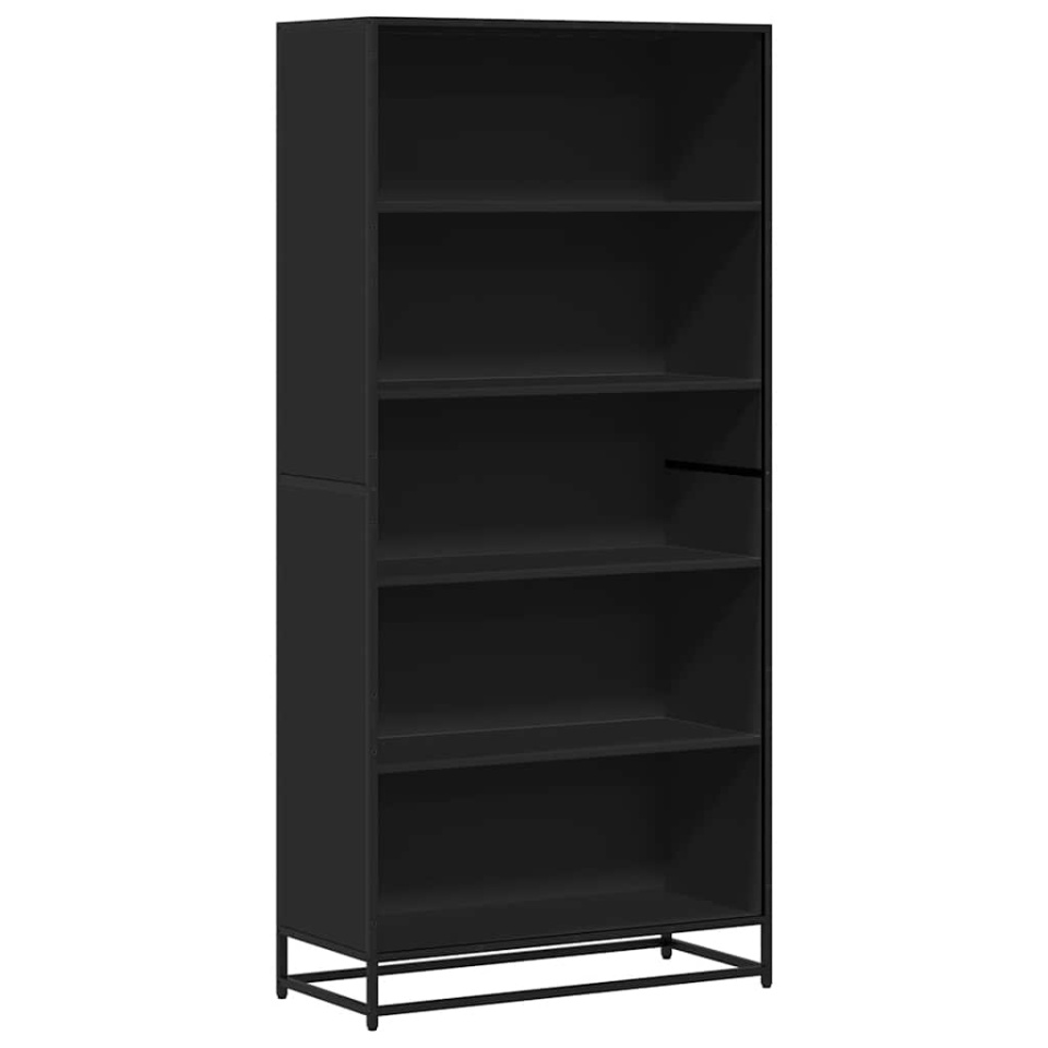 Bibliotecă, negru, 80,5x35x170,5 cm, lemn prelucrat - 1 | YEO