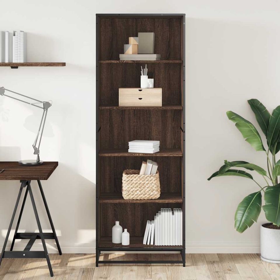 Bibliotecă, stejar maro, 60x35x170,5 cm, lemn prelucrat - 2 | YEO
