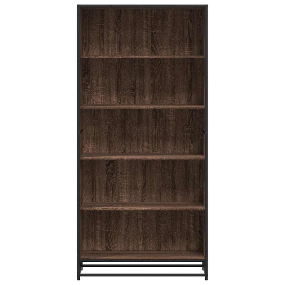 Bibliotecă, stejar maro, 80,5x35x170,5 cm, lemn prelucrat - 3 | YEO