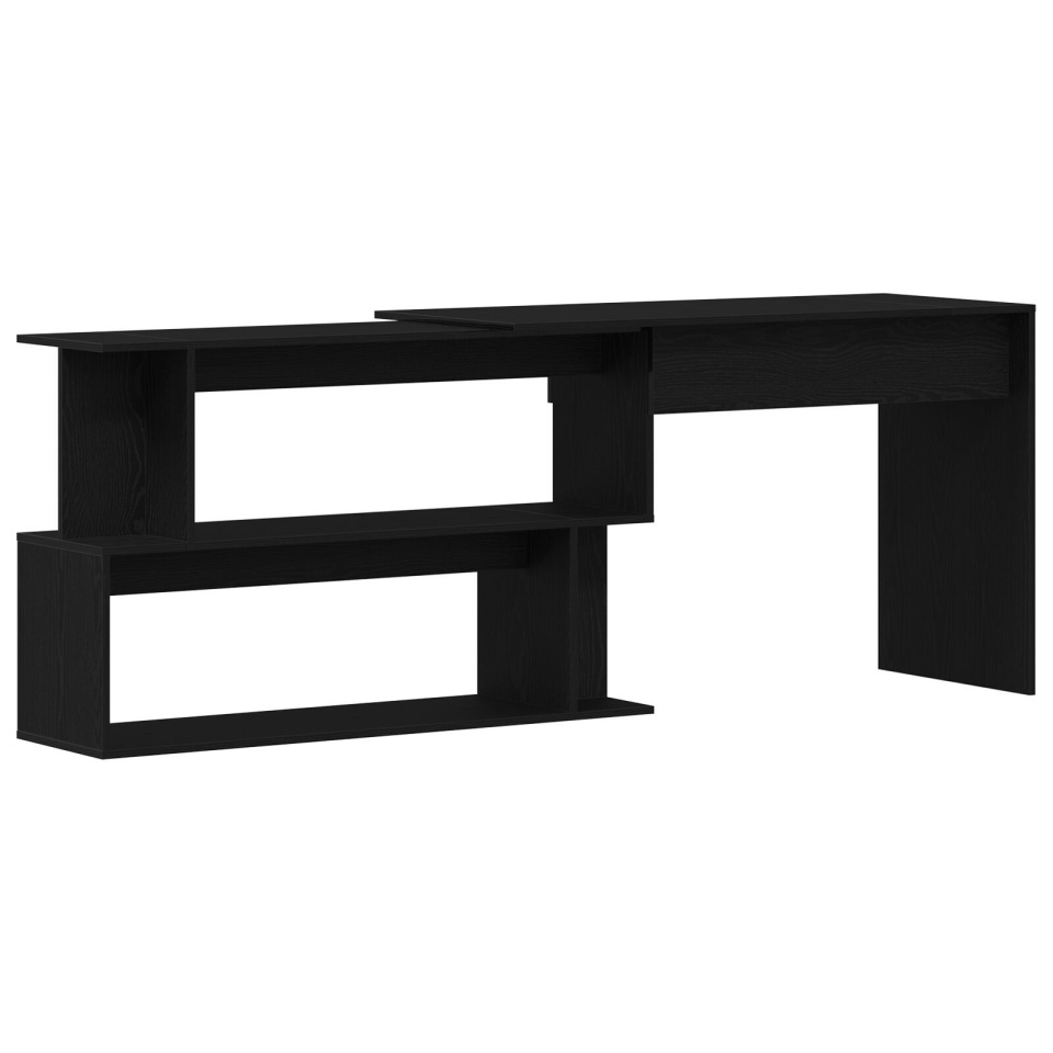 Birou Negru Stejar 200x50x76 cm Lemn Prelucrat - 1 | YEO