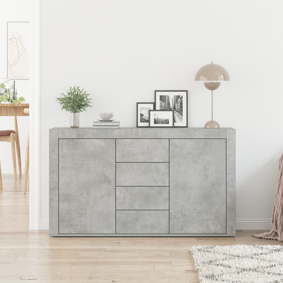 Bufet Gri Beton Lemn Prelucrat 120 x 36 x 69 cm Depozitare - 3 | YEO