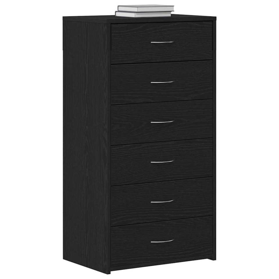 Bufetă cu 6 sertare Stejar negru 50x34x96 cm Lemn prelucrat - 3 | YEO