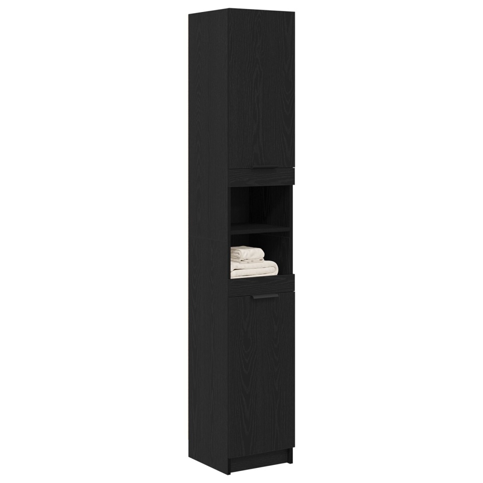 Cabinet de baie din stejar negru - 32x34x188.5 cm - 2 | YEO
