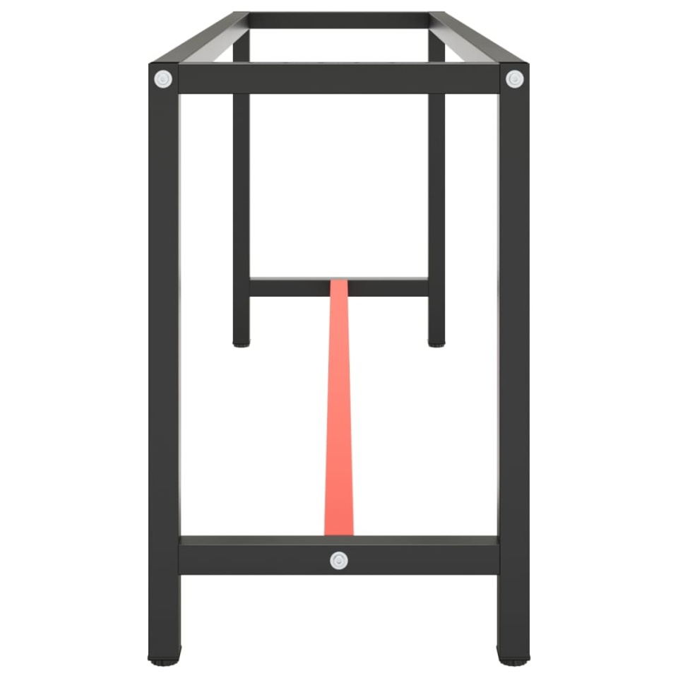 Cadru banc de lucru, negru mat/roșu mat, 190x50x79 cm, metal - 3 | YEO