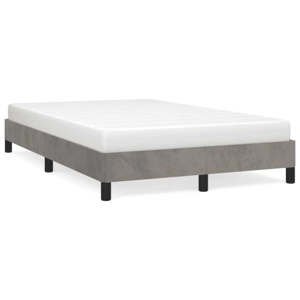 Cadru de de pat fără saltea Gri deschis 120x190 cm catifea - 1 | YEO