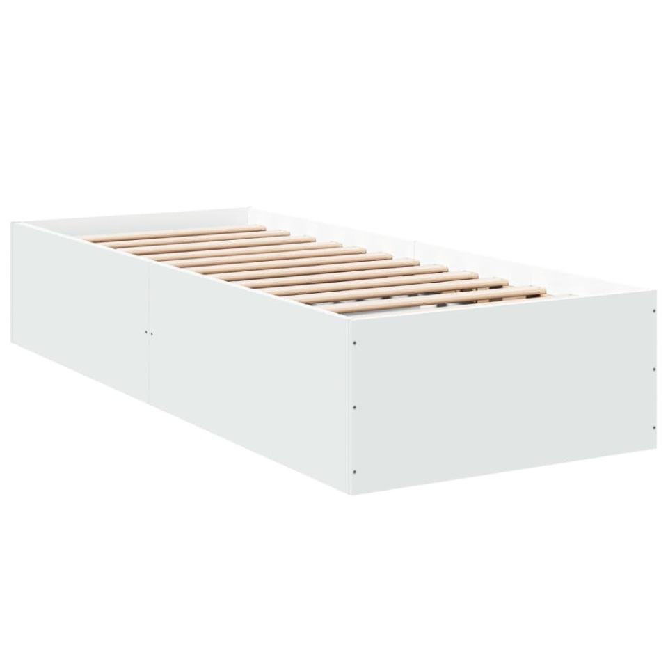 Cadru de pat, alb, 100x200 cm, lemn prelucrat - 2 | YEO