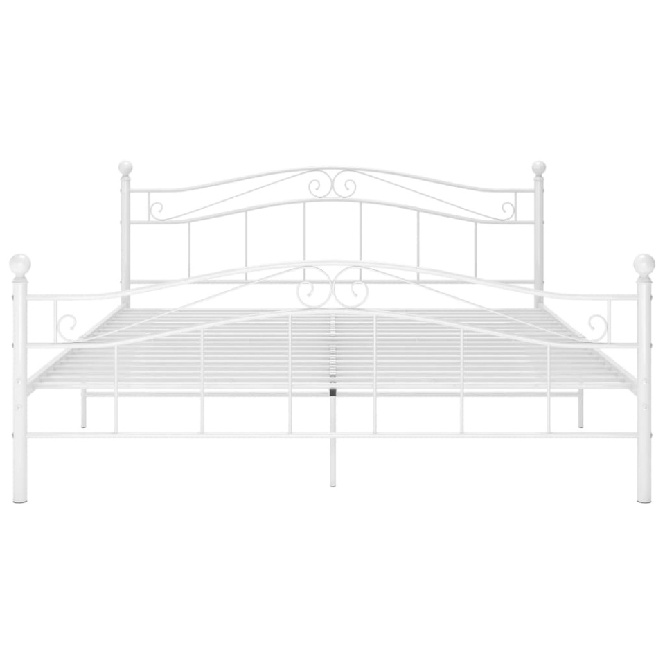 Cadru de pat, alb, 160x200 cm, metal - 2 | YEO