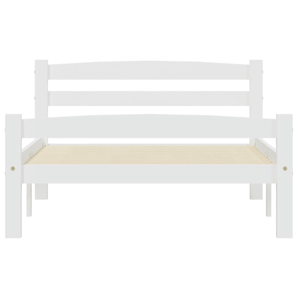 Cadru de pat, alb, 90x200 cm, lemn de pin masiv - 3 | YEO