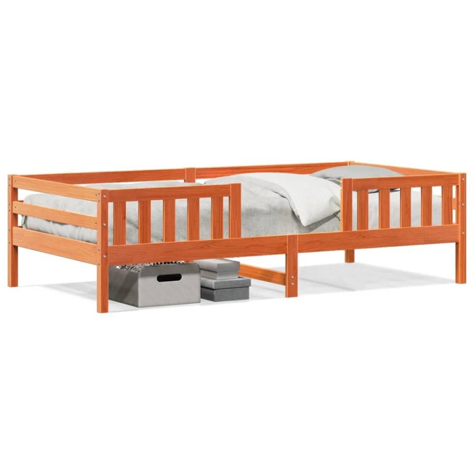 Cadru de pat fără saltea maro ceruit 80x200 cm lemn masiv pin - 1 | YEO