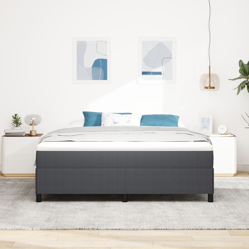 Cadru de Pat Gri Închis 180x200 cm din Material Cordon - 3 | YEO