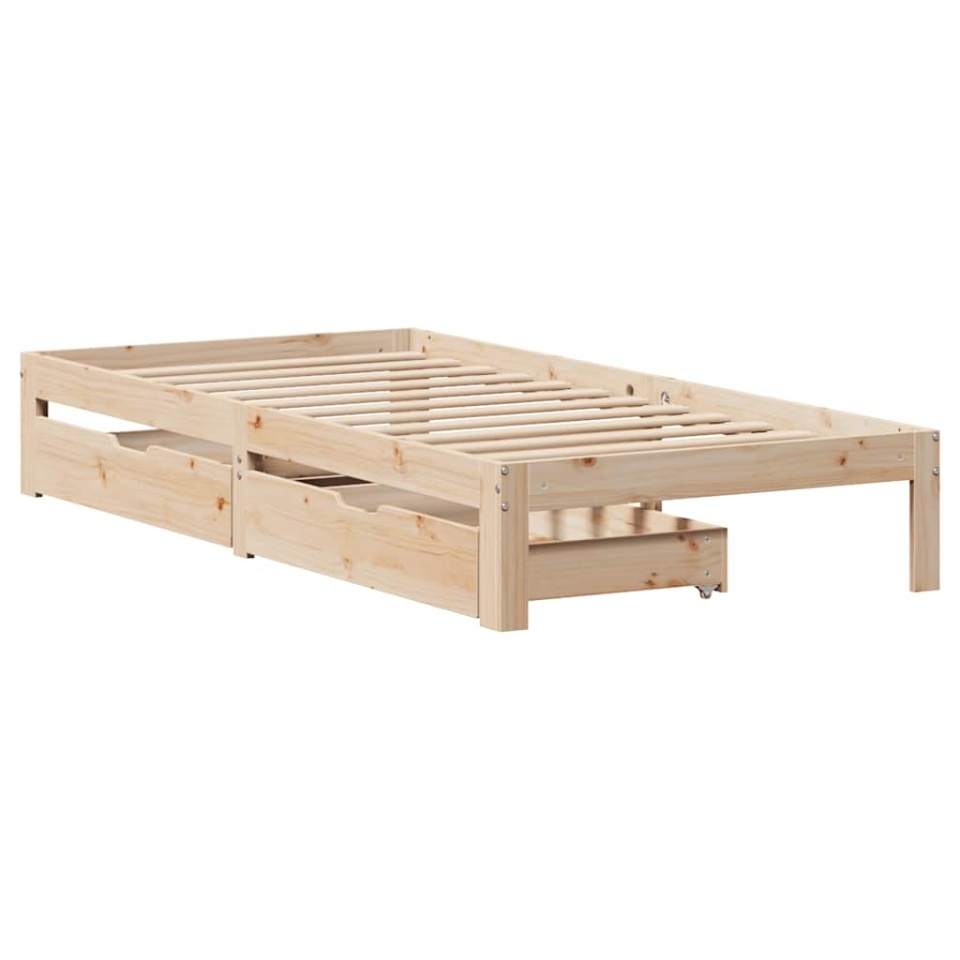Cadru de pat pentru copii cu sertare, 90x190 cm, lemn masiv pin - 2 | YEO