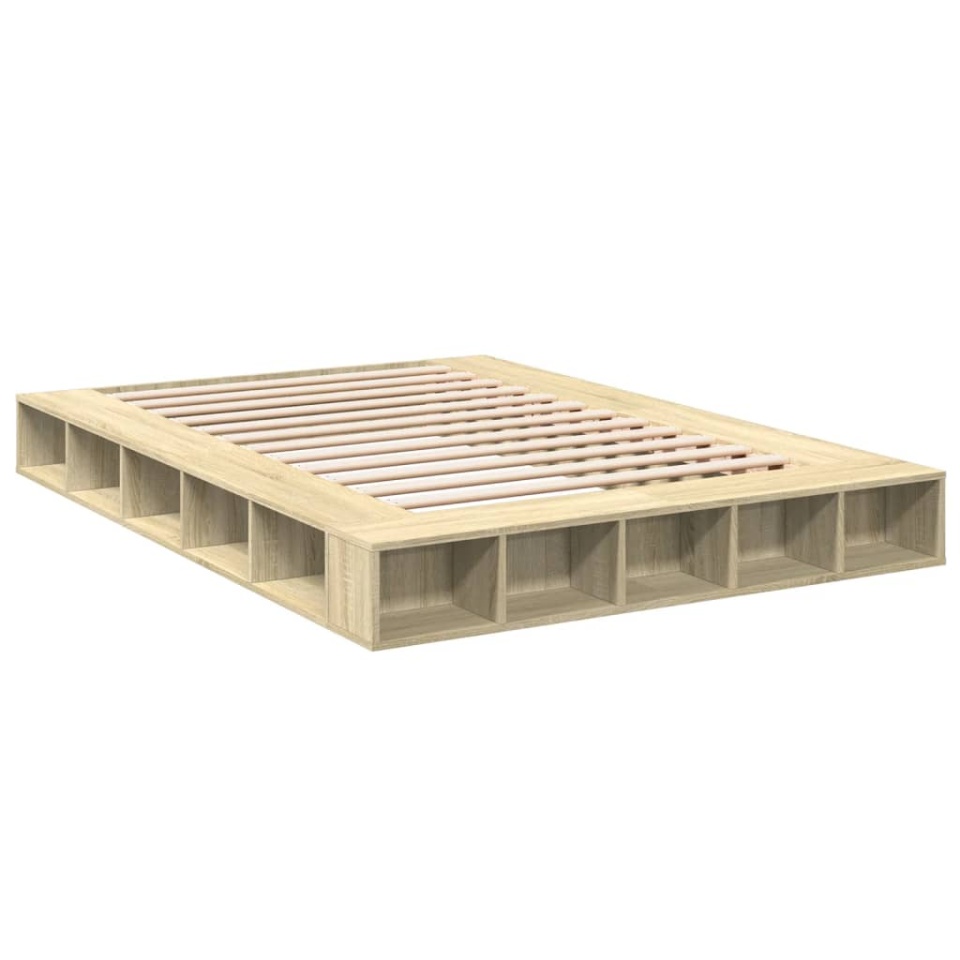 Cadru de pat, stejar sonoma, 160x200 cm, lemn prelucrat - 2 | YEO