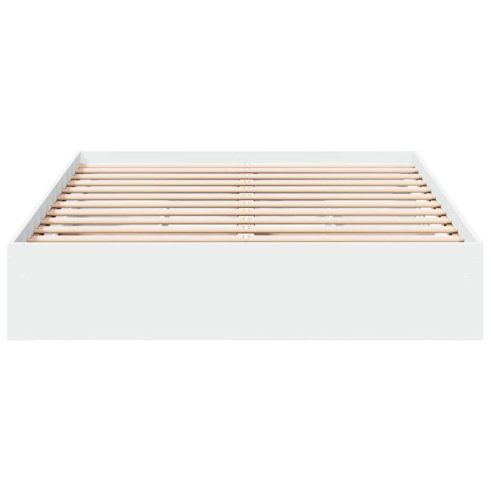 Cadru pat cu sertare alb extralucios 140x200 cm, lemn prelucrat - 3 | YEO