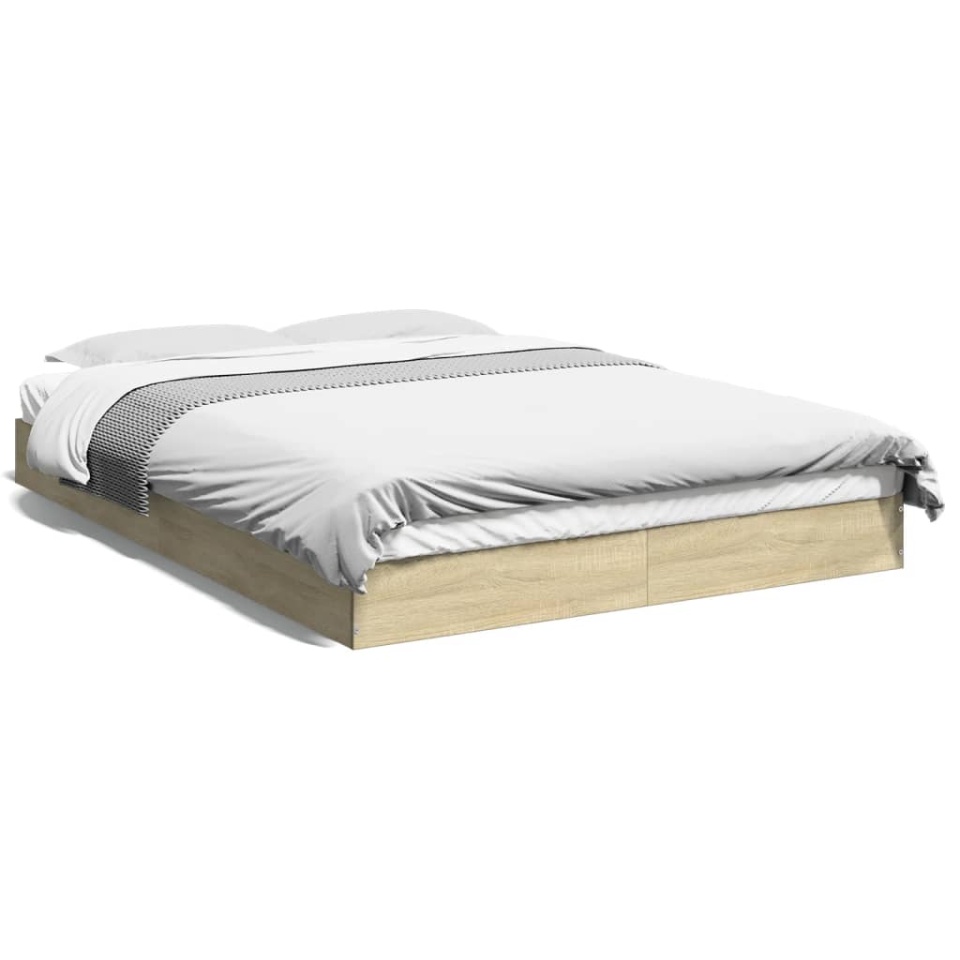 Cadru pat fără saltea stejar sonoma 140x200 cm lemn prelucrat - 1 | YEO
