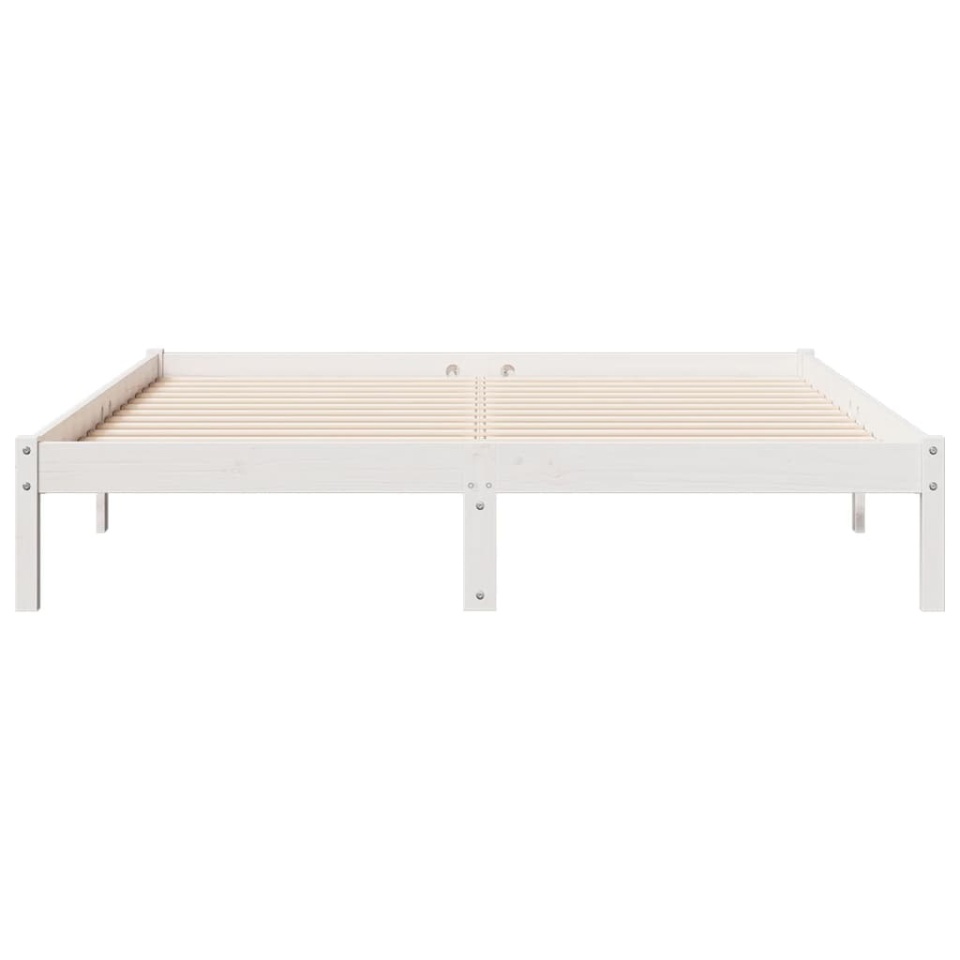 Cadru pat foarte lung fără saltea alb 160x210 cm lemn masiv pin - 3 | YEO