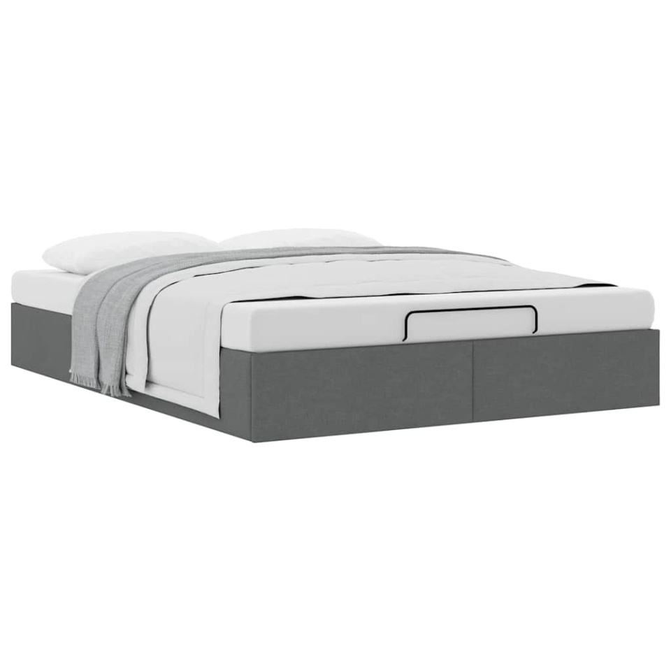 Cadru pat otoman fără saltea Gri închis 140x190 cm țesătură - 2 | YEO