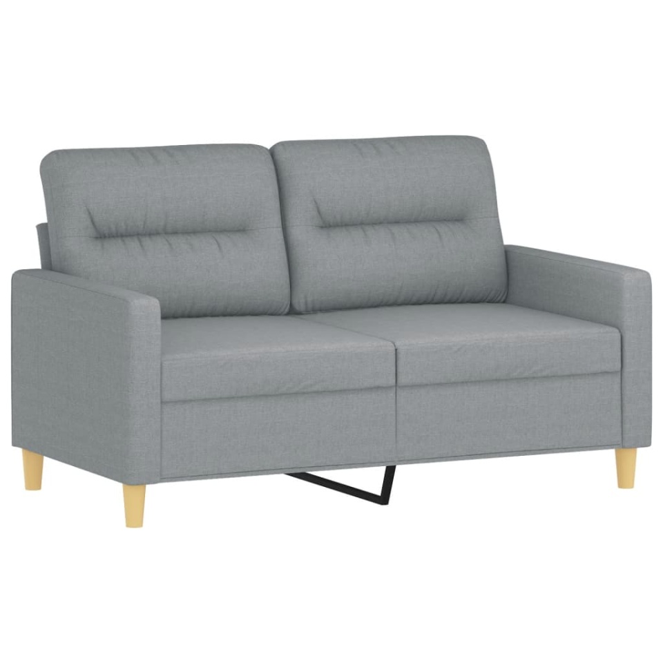 Canapea cu 2 locuri cu pernuțe, gri deschis, 120 cm, textil - 3 | YEO