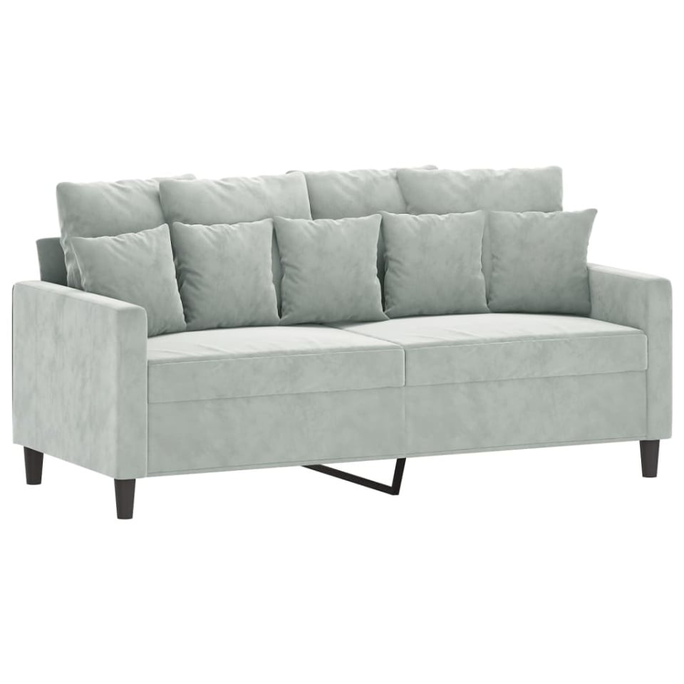 Canapea cu 2 locuri, gri deschis, 140 cm, catifea - 1 | YEO