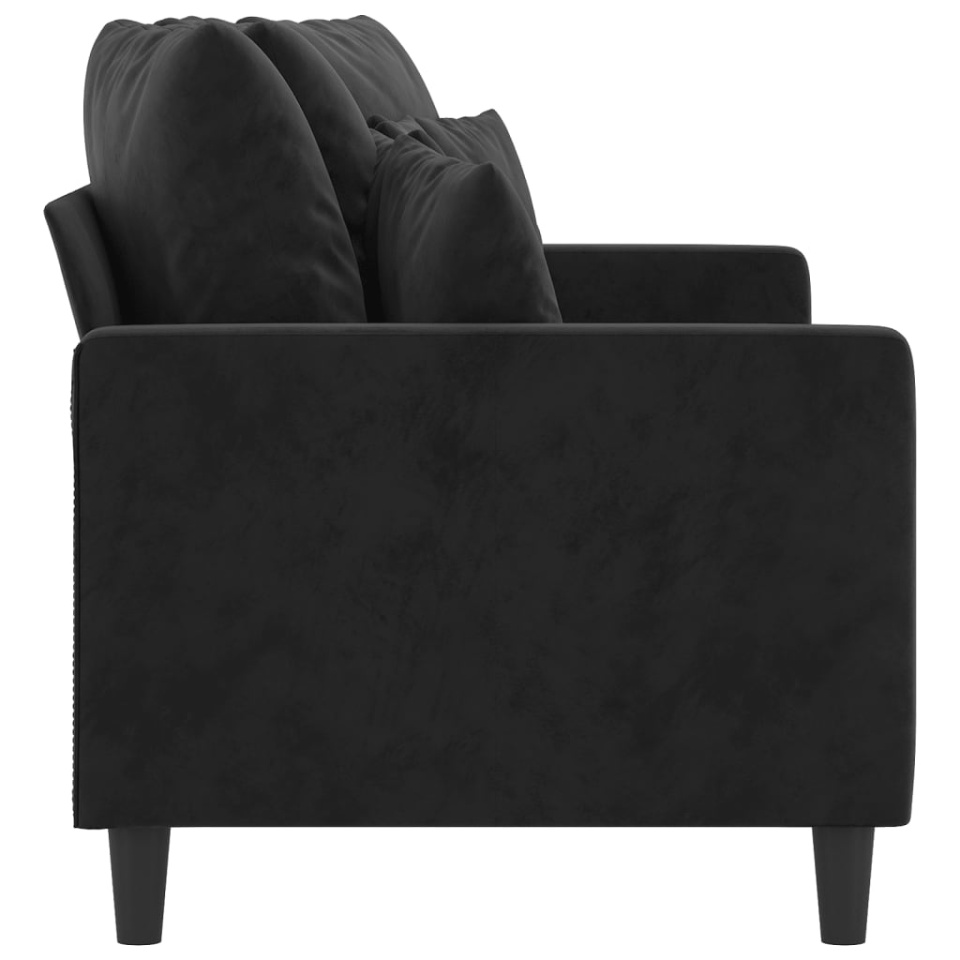 Canapea cu 2 locuri, negru, 140 cm, catifea - 3 | YEO