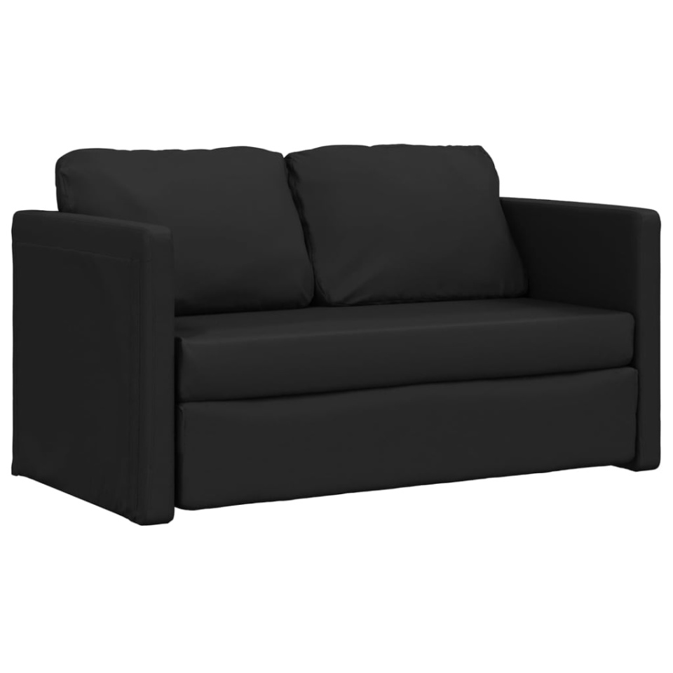 Canapea extensibilă 2 în 1, negru, 112x174x55cm piele ecologică - 3 | YEO
