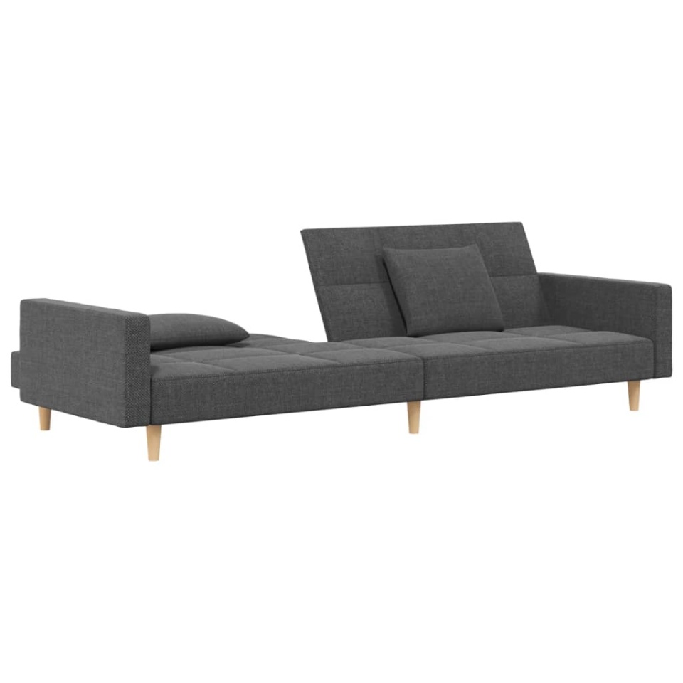 Canapea extensibilă cu 2 locuri, 2 perne, gri deschis, textil - 3 | YEO