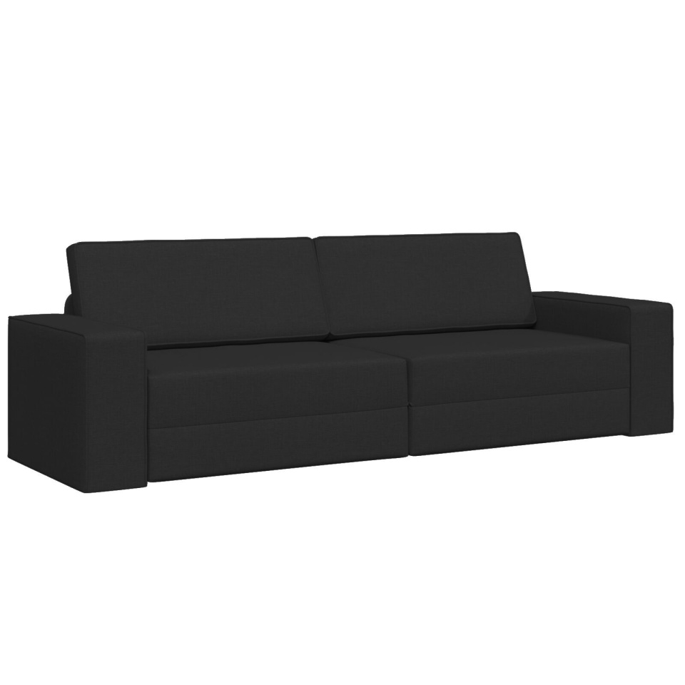 Canapea Pat 2-in-1 Neagră 245x150x60.5 cm Țesătură - 1 | YEO