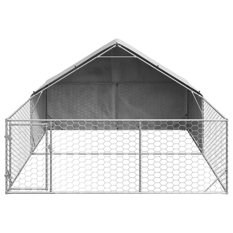 Canisa de exterior cu alergare 4x3x1,9 m otel galvanizat - 2 | YEO