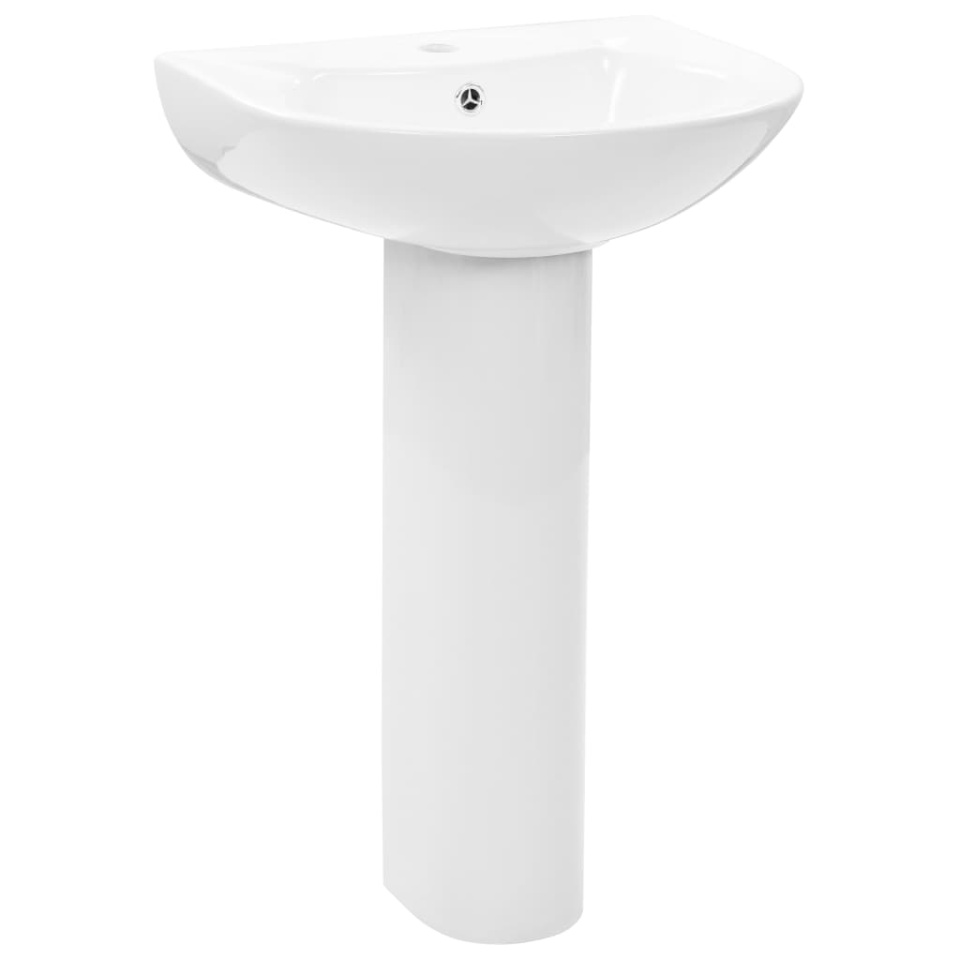 Chiuvetă de baie cu piedestal, alb, 520x440x190 mm, ceramică - 1 | YEO