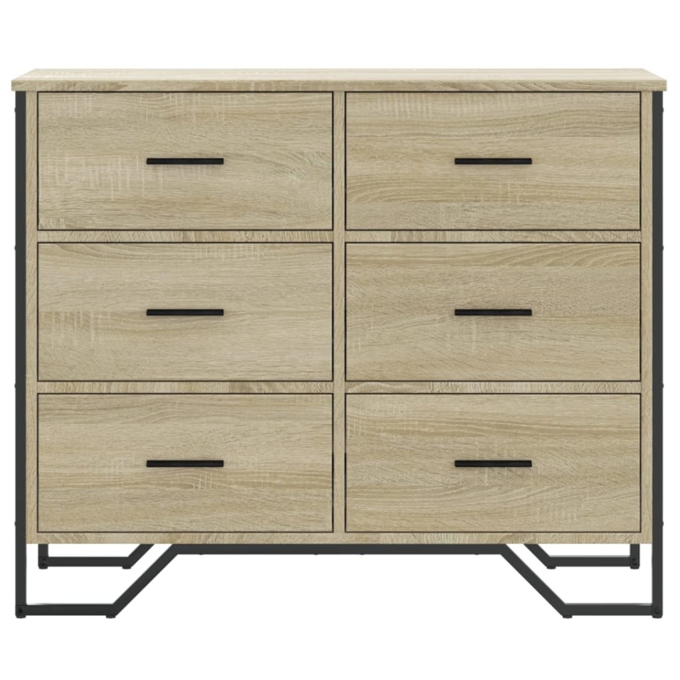 Comodă cu sertare, stejar sonoma 91x35,5x74,5 cm lemn prelucrat - 3 | YEO