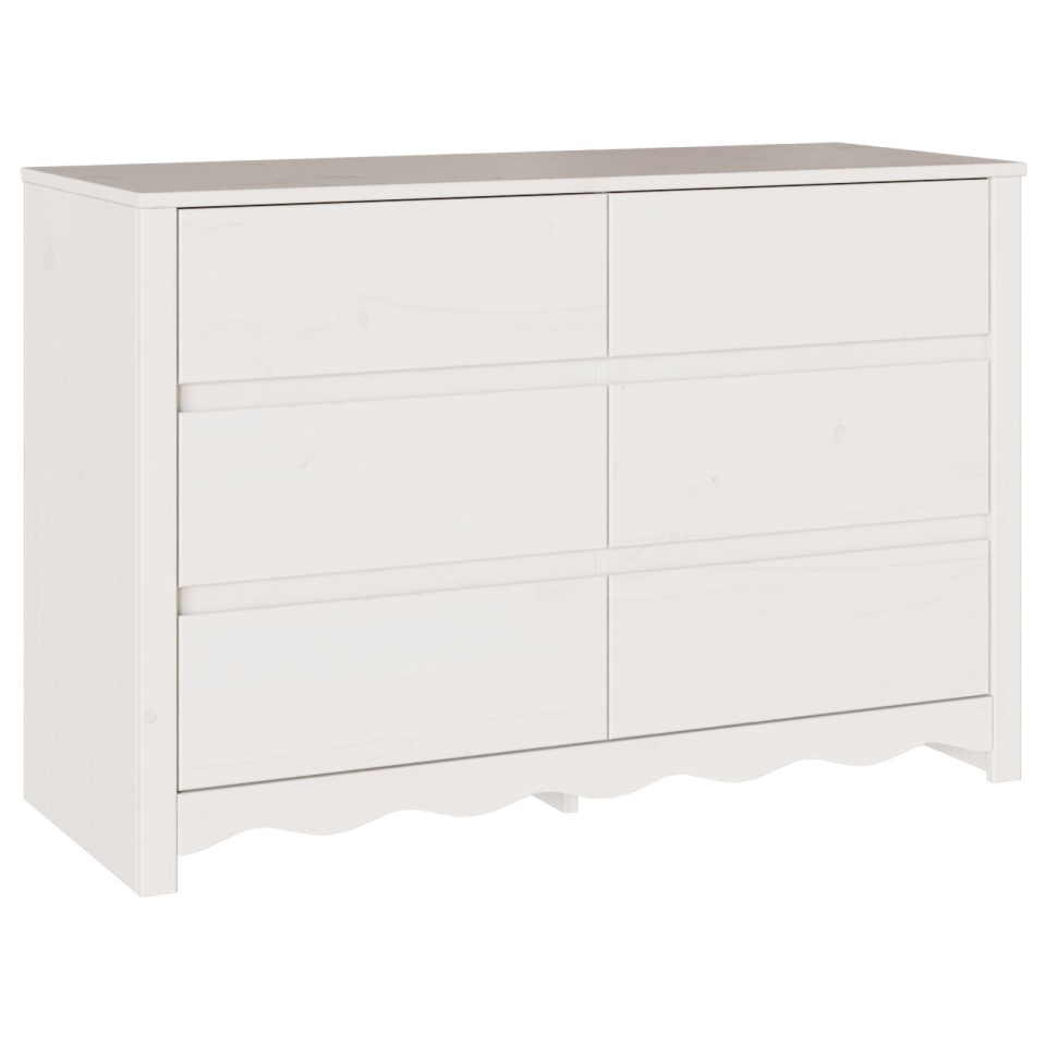 Comodă DRAMMEN Alb 111x43x73,5 cm Lemn Masiv Pin - 1 | YEO