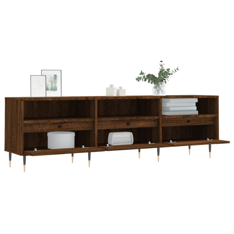 Comodă TV, stejar maro, 150x30x44,5 cm, lemn prelucrat - 3 | YEO