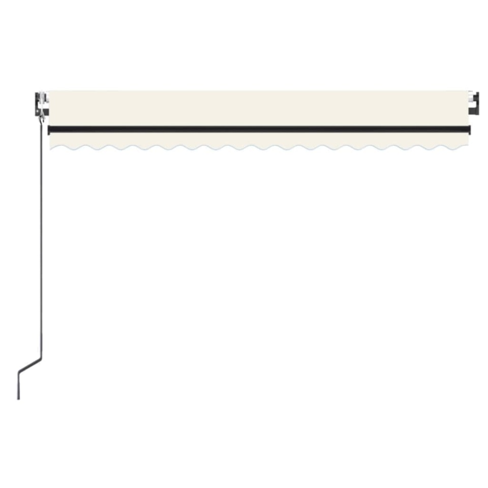 Copertină automată cu LED & senzor vânt, crem, 450x350 cm - 3 | YEO