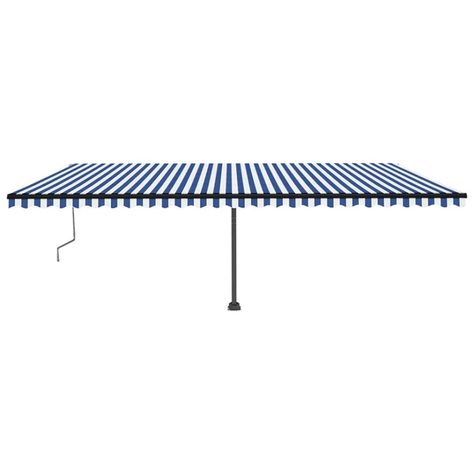 Copertină autonomă retractabilă automat albastru&alb 600x350 cm - 2 | YEO