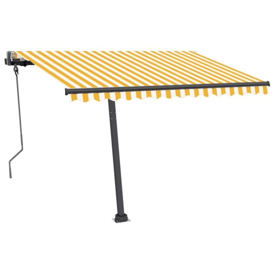 Copertină autonomă retractabilă automat galben&alb 300x250 cm - 1 | YEO