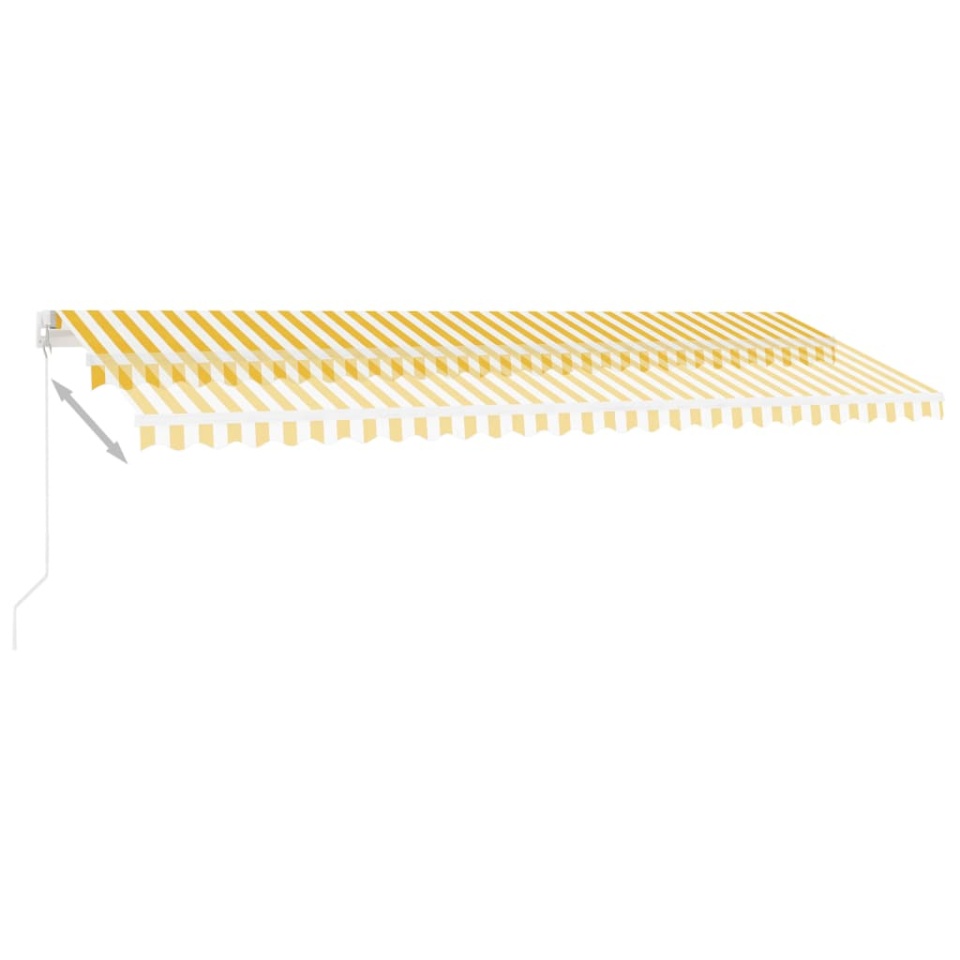 Copertină autonomă retractabilă manual, galben/alb, 500x300 cm - 3 | YEO