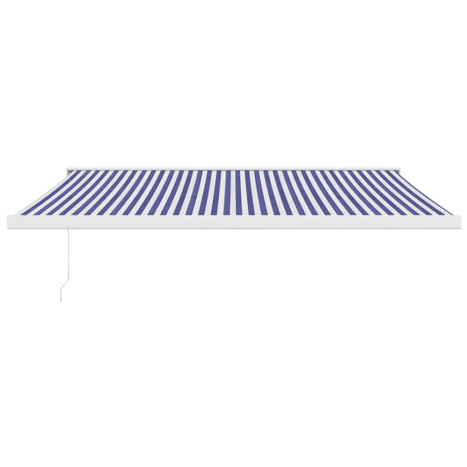 Copertină retractabilă albastru/alb, 4x3 m, textil/aluminiu - 2 | YEO