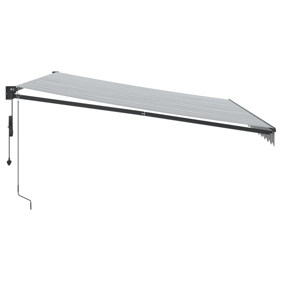 Copertină retractabilă antracit/alb, 4,5x3 m, textil/aluminiu - 3 | YEO