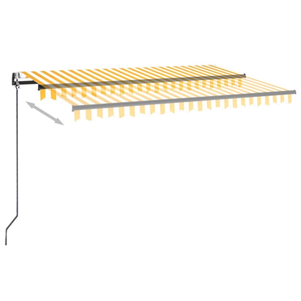 Copertină retractabilă automat, galben și alb, 400x350 cm - 2 | YEO