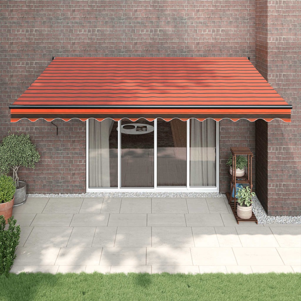 Copertina retractabilă automată, portocaliu și maro, 4x3 m