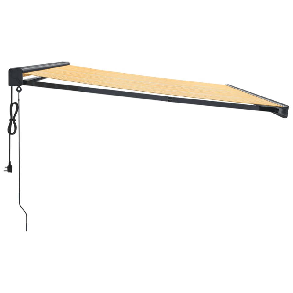 Copertină retractabilă, galben/alb, 4,5x3 m, textil/aluminiu - 3 | YEO