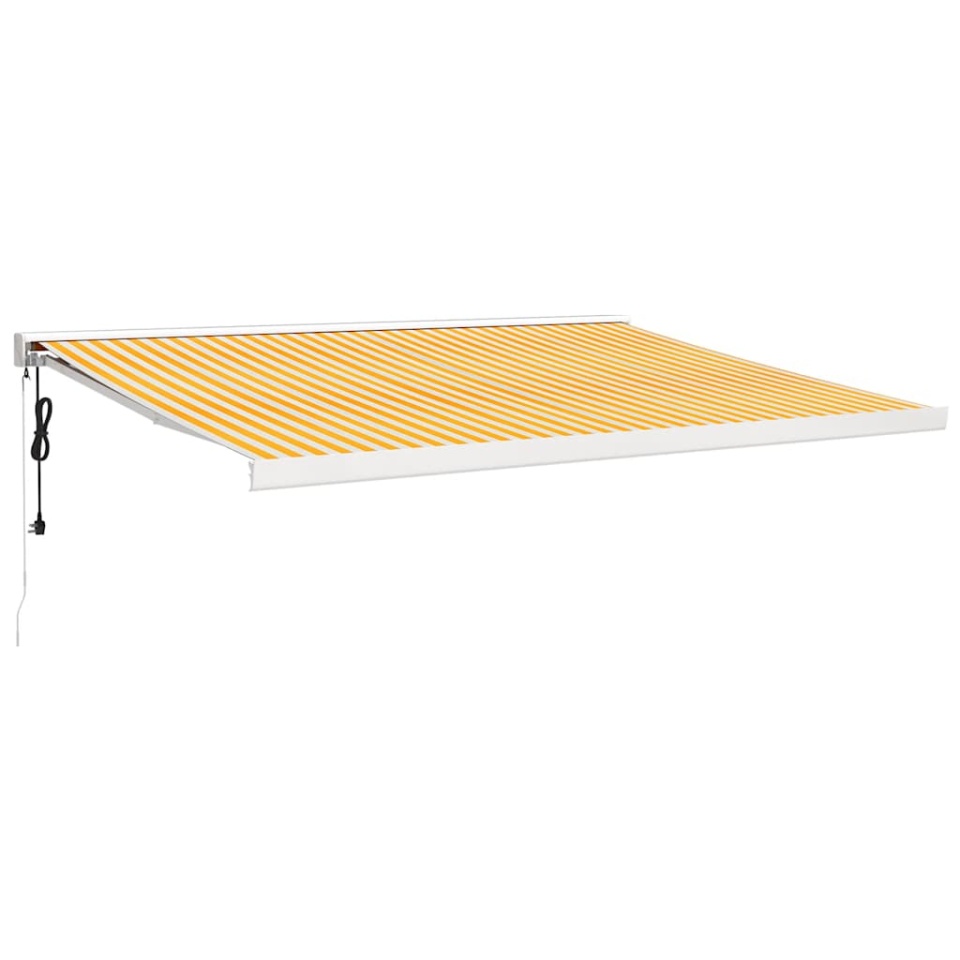 Copertină retractabilă, galben/alb, 4,5x3 m, textil/aluminiu - 1 | YEO