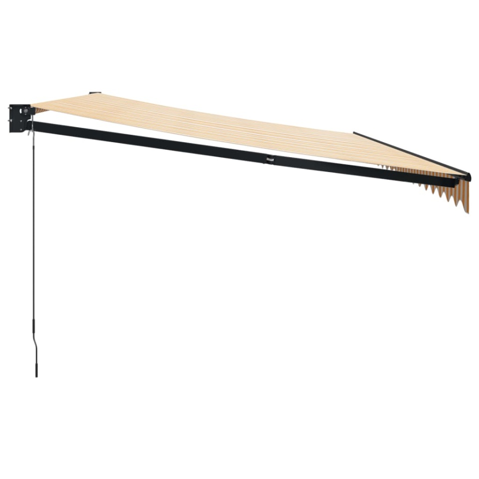 Copertină retractabilă, galben/alb, 5x3 m, textil/aluminiu - 3 | YEO