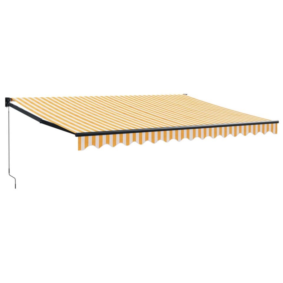 Copertină retractabilă galben și alb, 4x3 m, textil și aluminiu - 1 | YEO