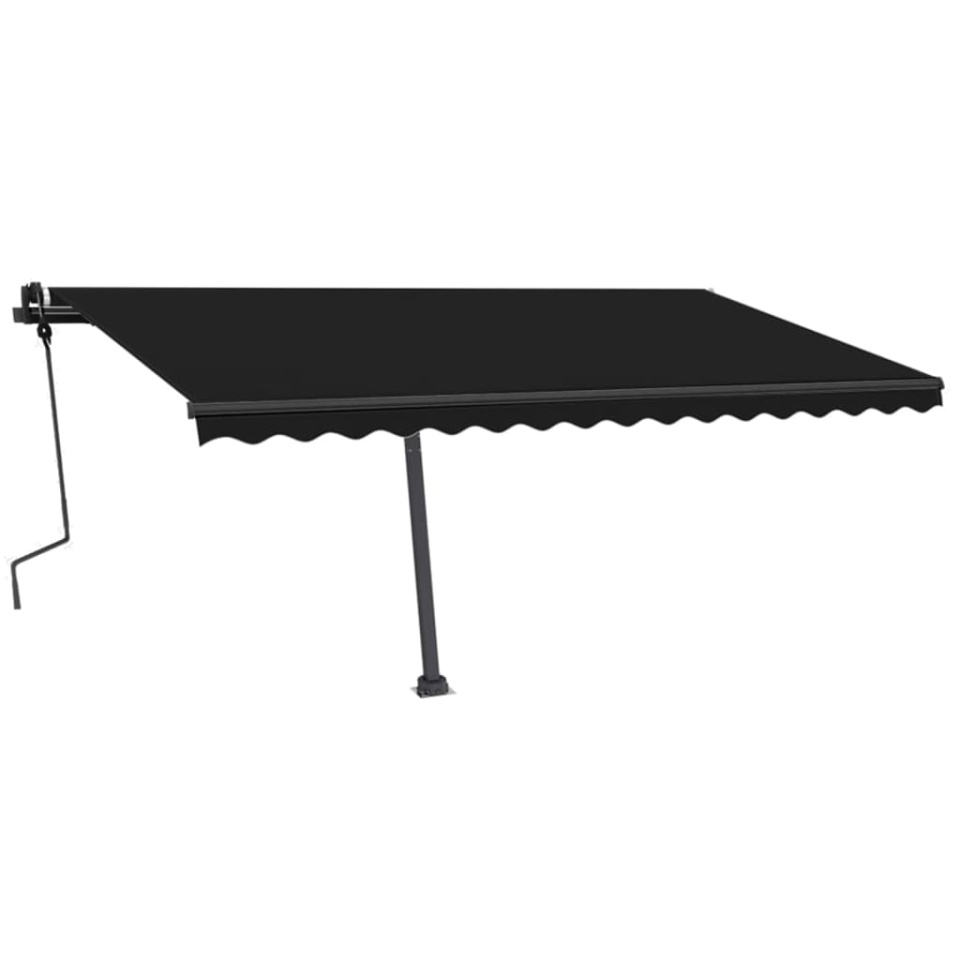 Copertină retractabilă manual cu LED, antracit, 450x350 cm - 1 | YEO