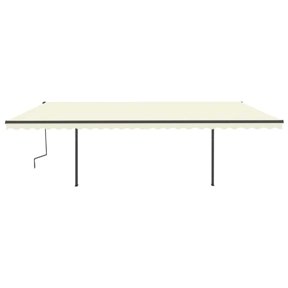 Copertină retractabilă manual cu LED, crem, 6x3 m - 2 | YEO